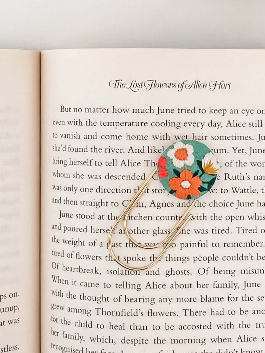 Hand-embroidered bookmark