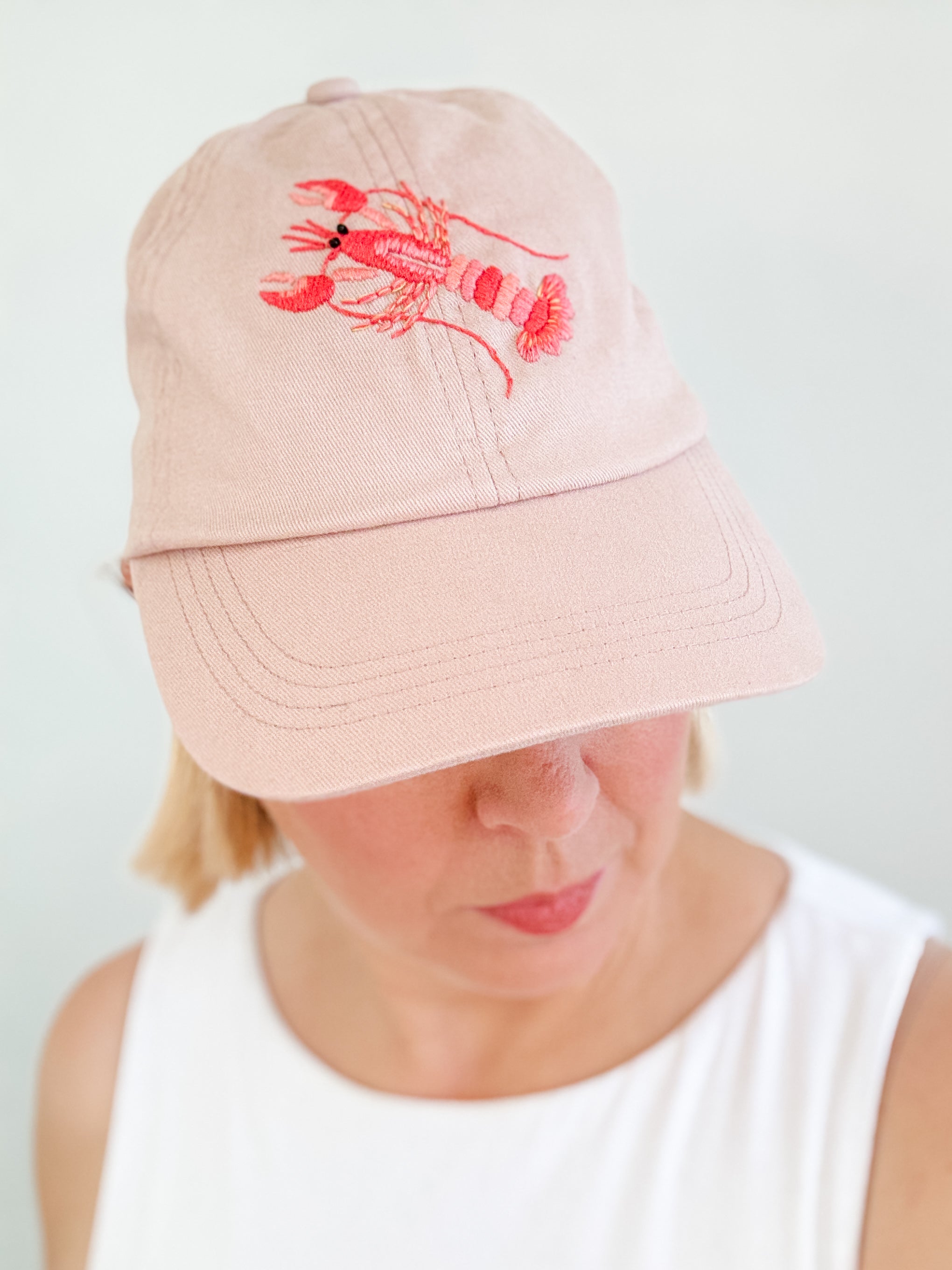 Lobster Tide Hat (Blush, 100% Cotton Blend)