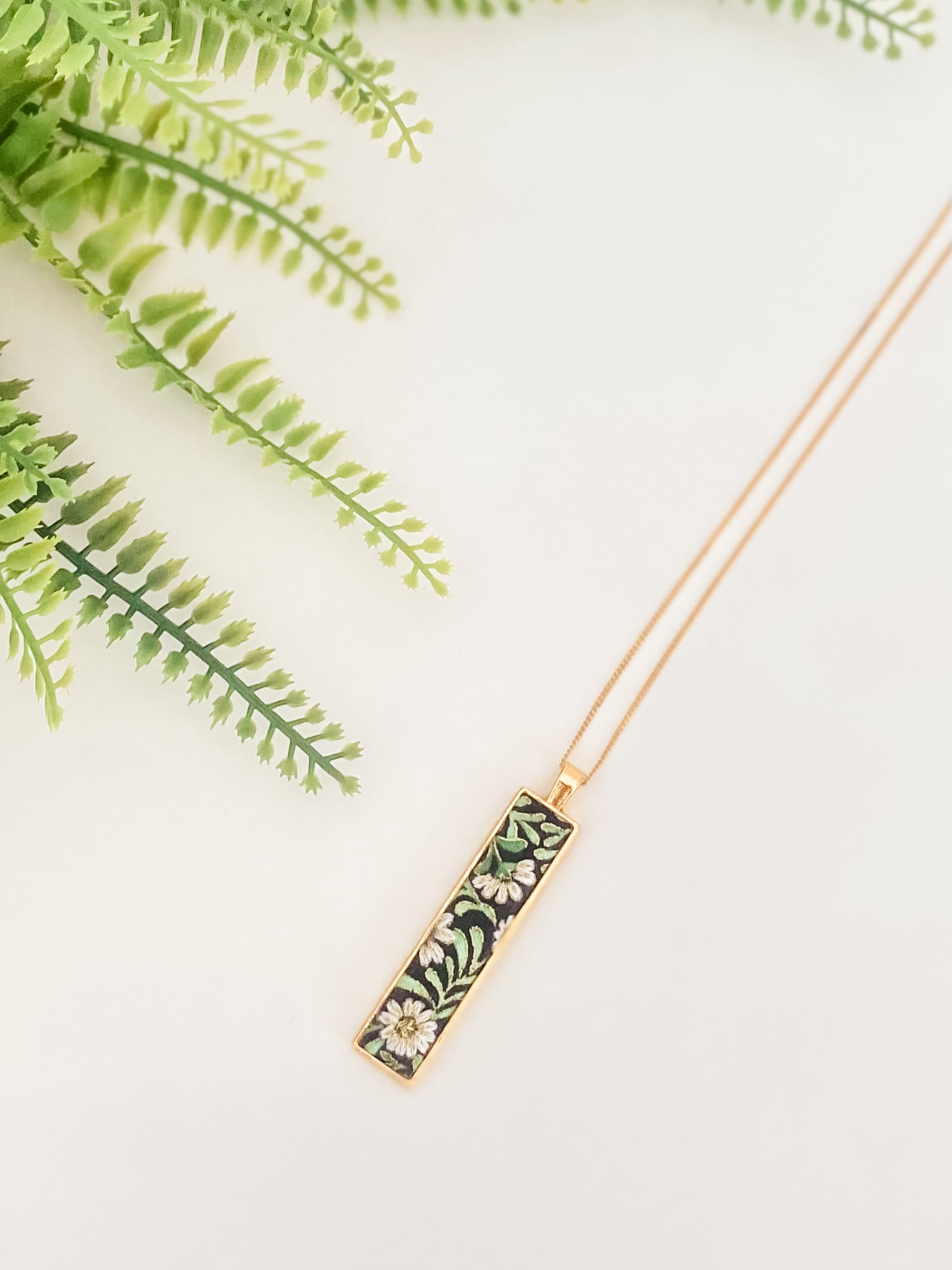 Statement pendant necklace, hand-embroidered