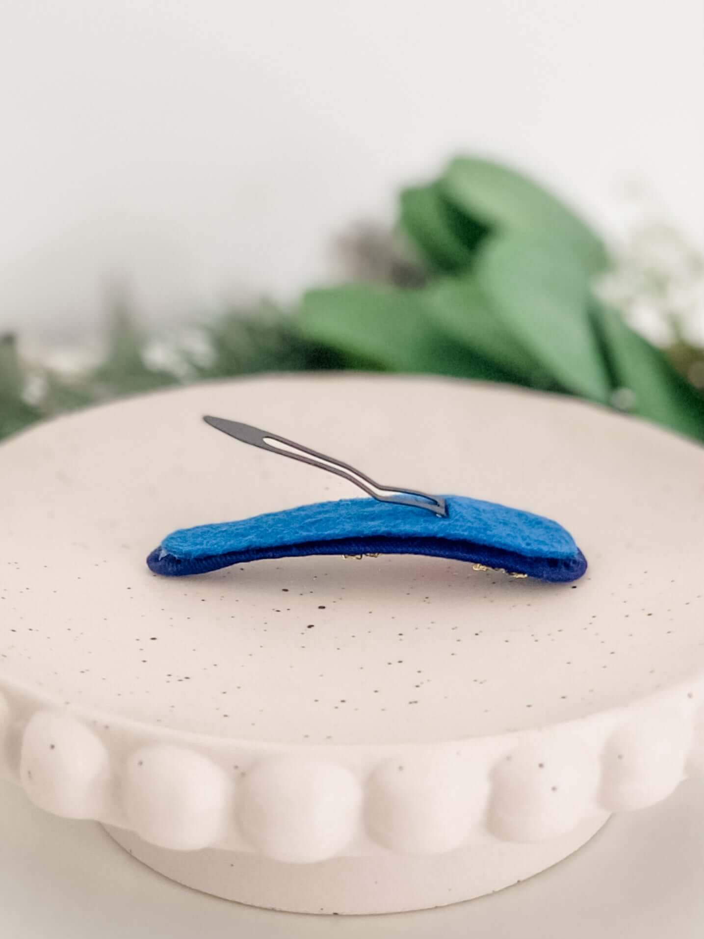 Christmas Hand-embroidered Hair clips - Pair