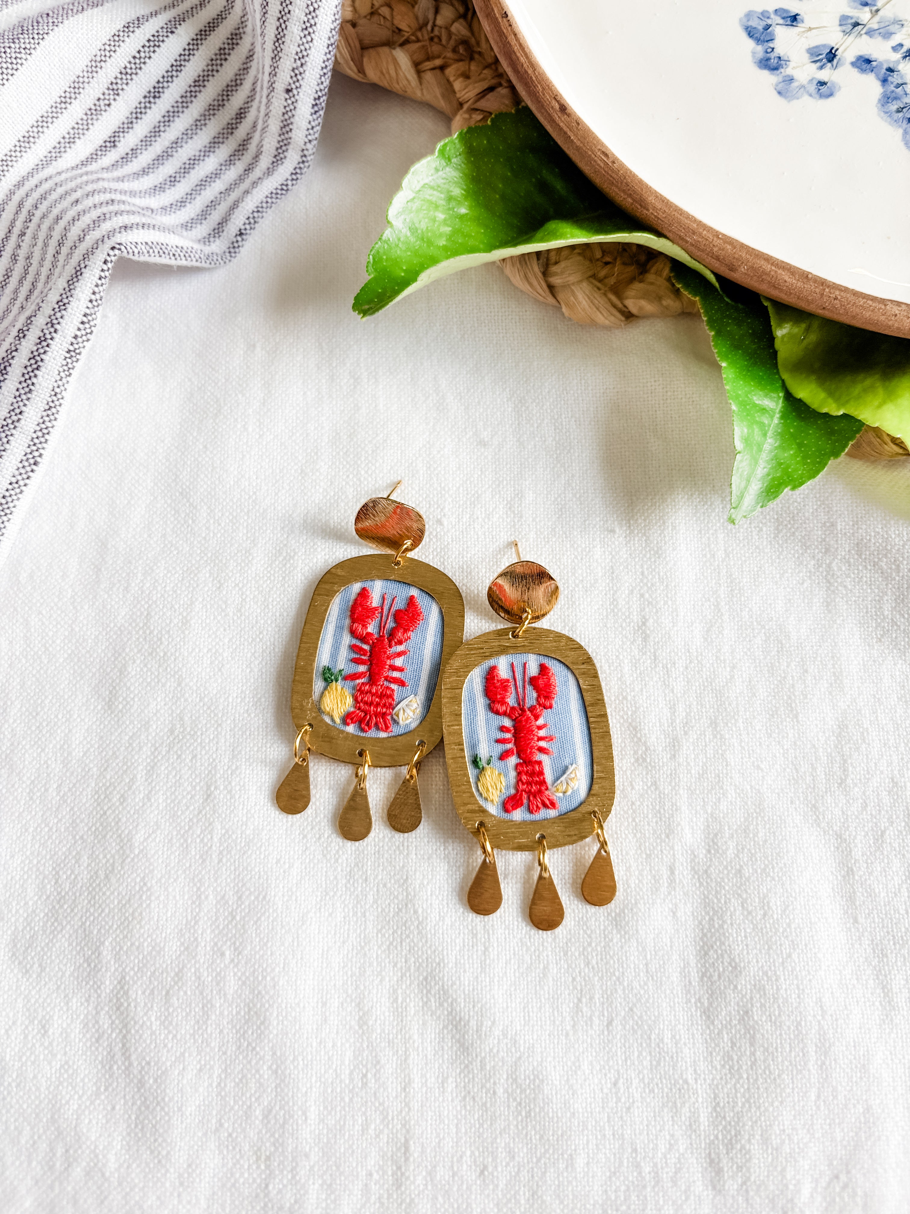 Mediterranean Summer Lobster Earrings