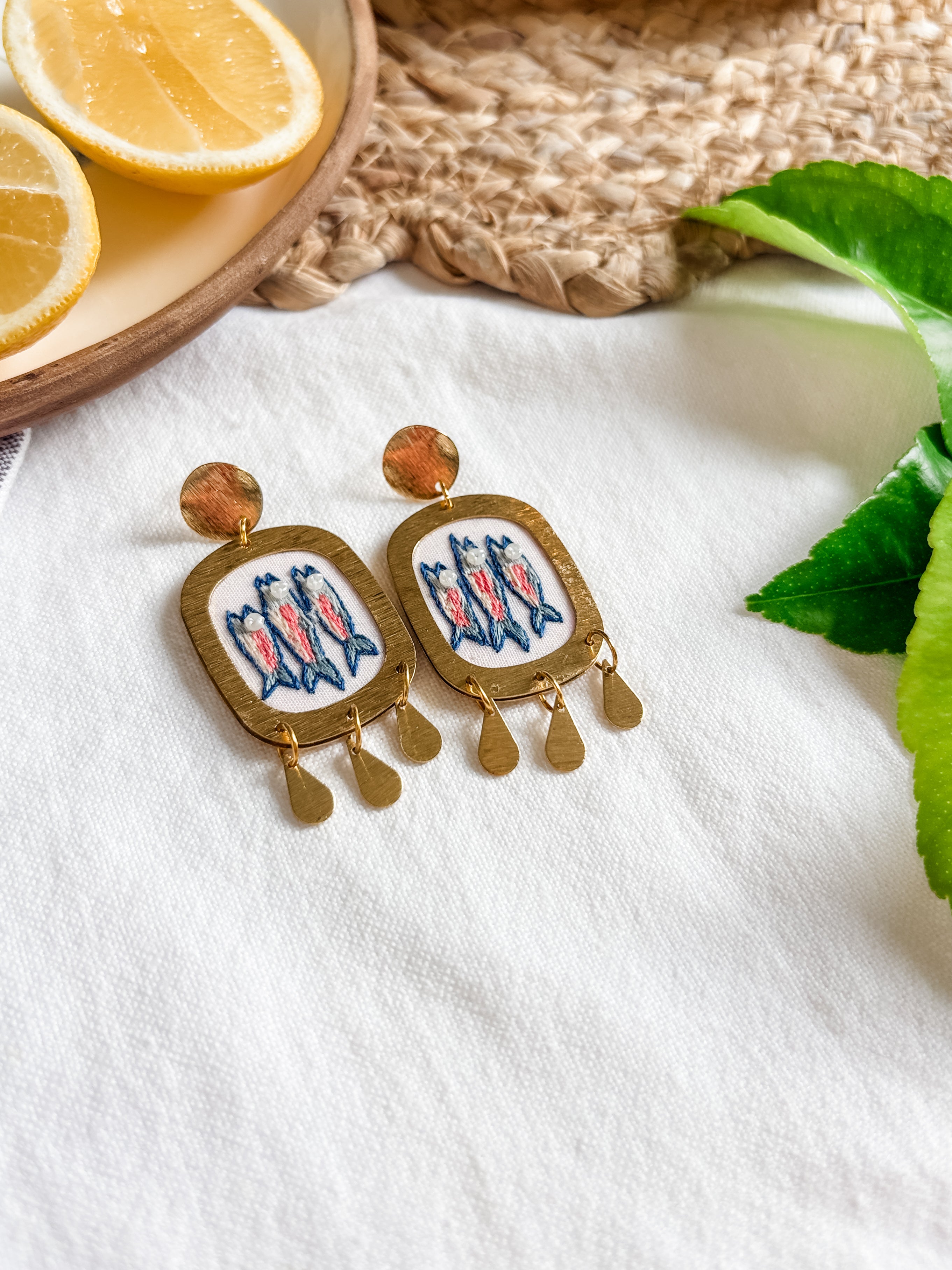Mediterranean Summer Sardine Earrings