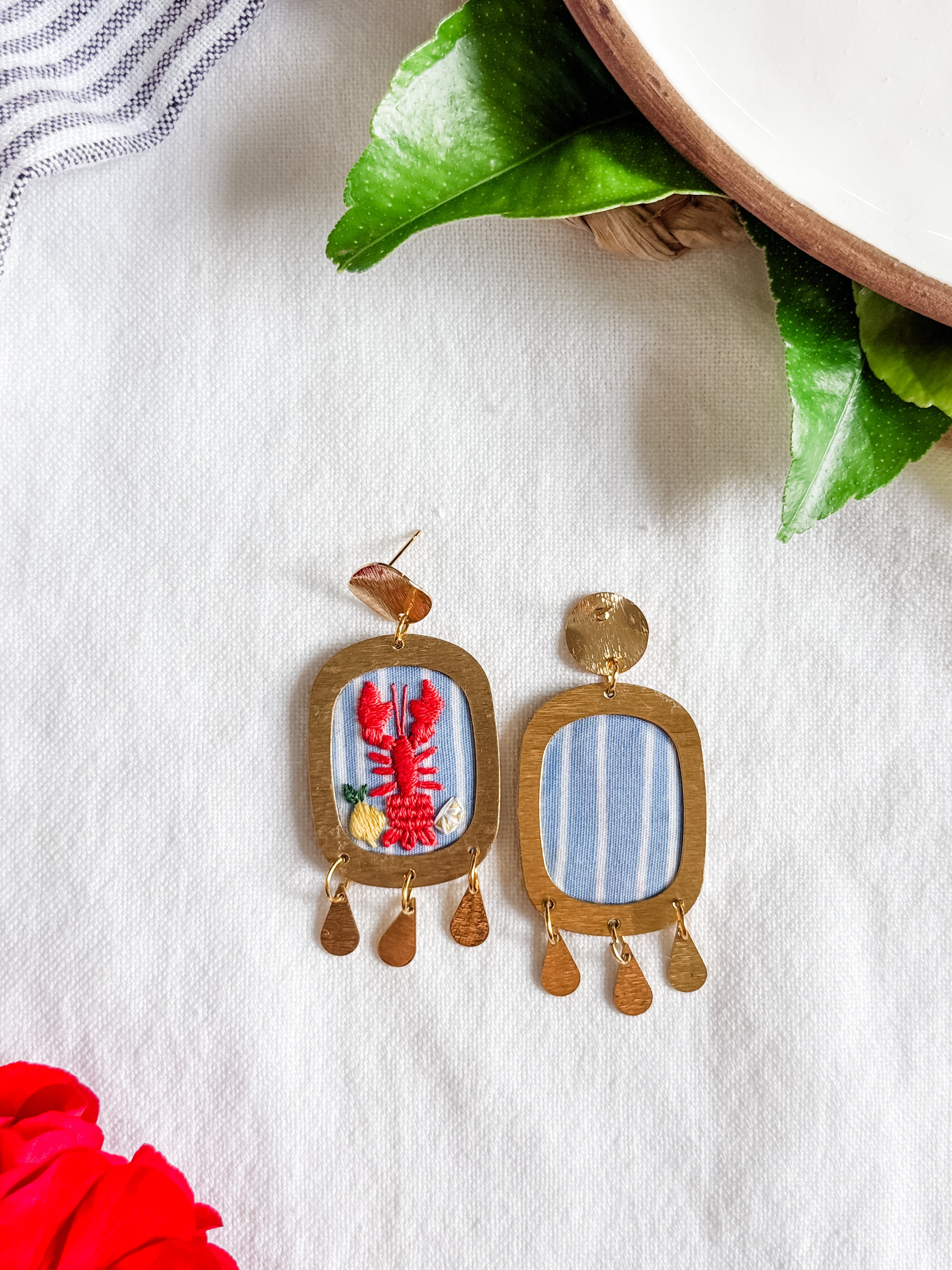 Mediterranean Summer Lobster Earrings