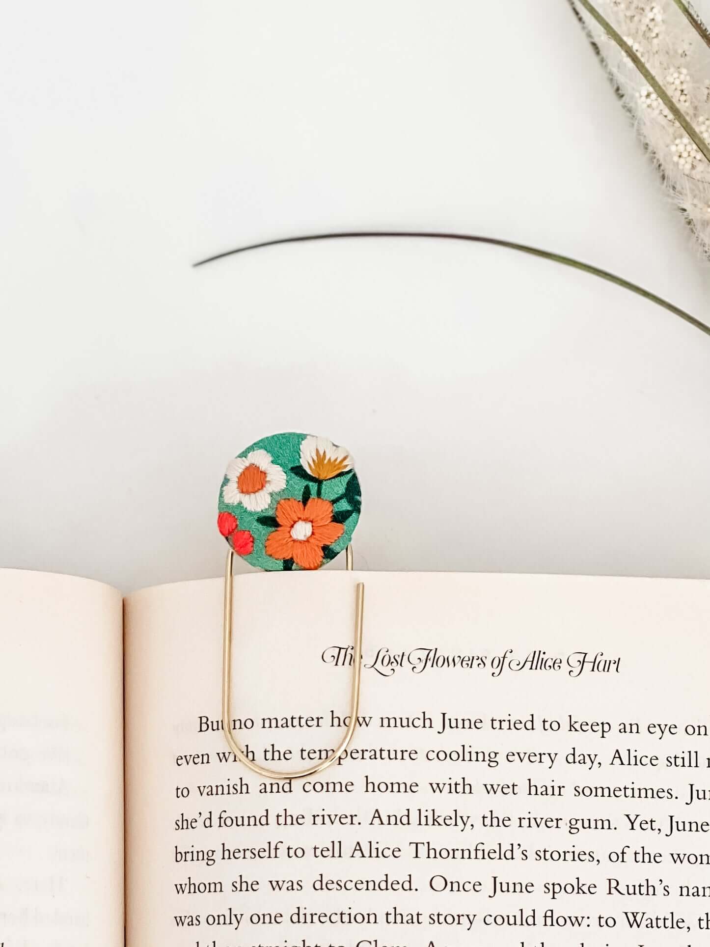 Hand-embroidered bookmark