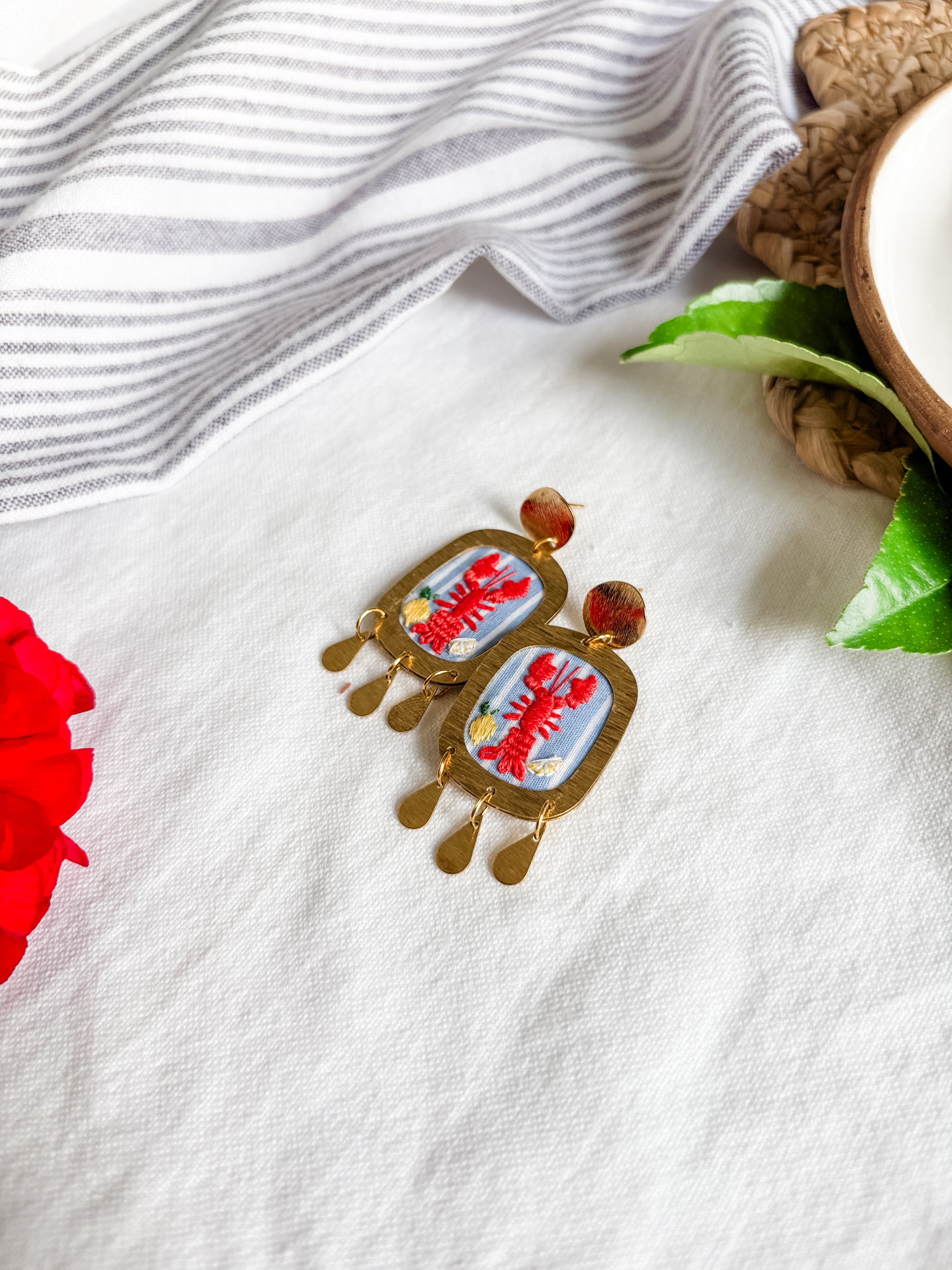 Mediterranean Summer Lobster Earrings