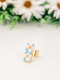 Adjustable ring, hand-embroidered