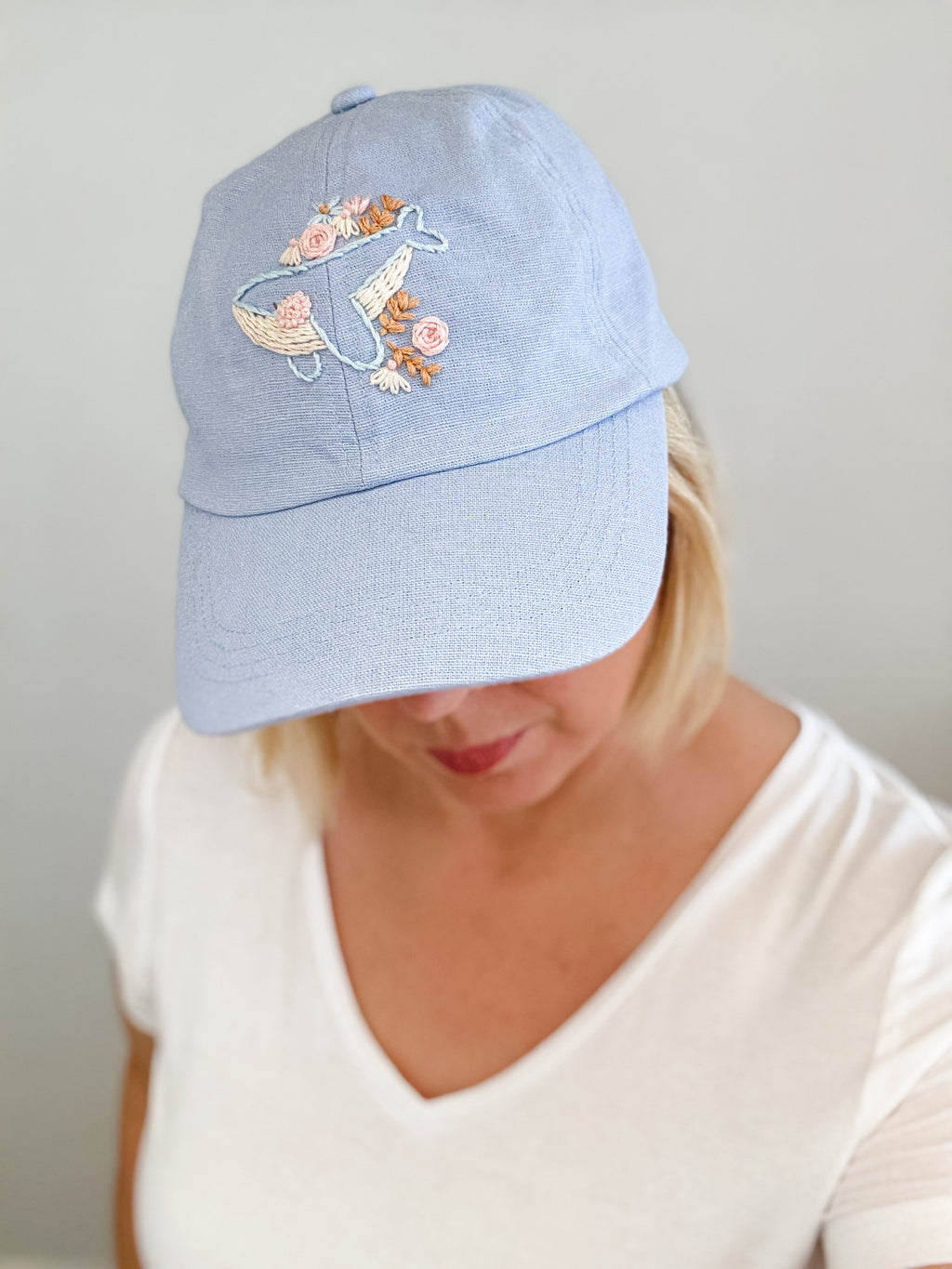 Whale Song Hat (Soft Blue, Cotton-Linen Blend)