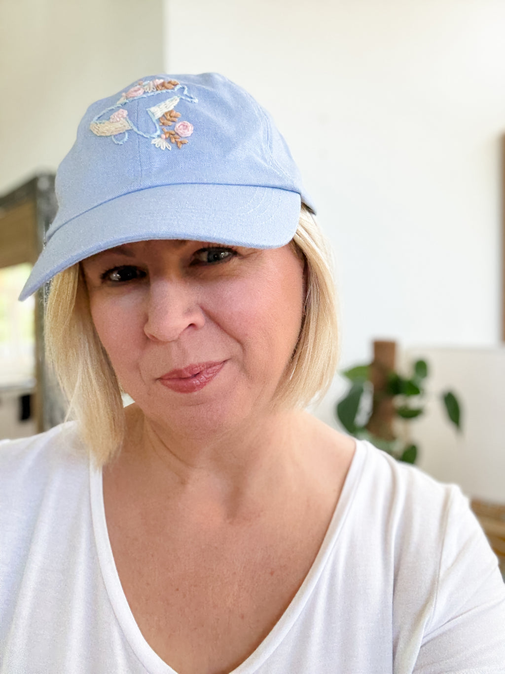 Whale Song Hat (Soft Blue, Cotton-Linen Blend)