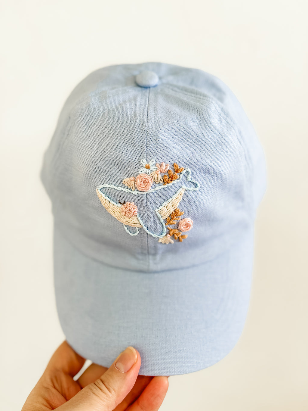 Whale Song Hat (Soft Blue, Cotton-Linen Blend)