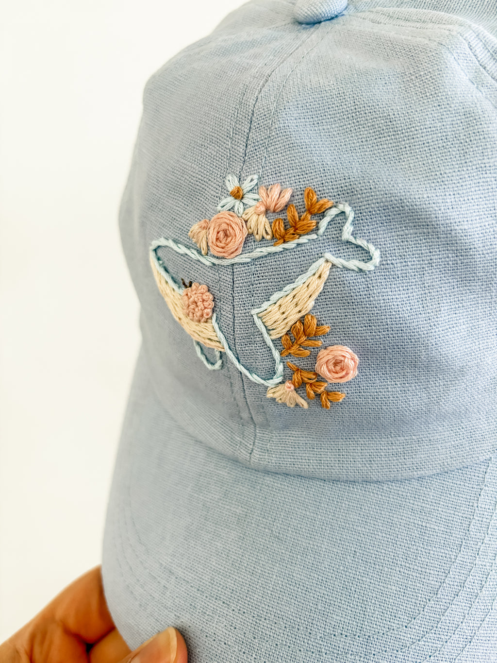 Whale Song Hat (Soft Blue, Cotton-Linen Blend)