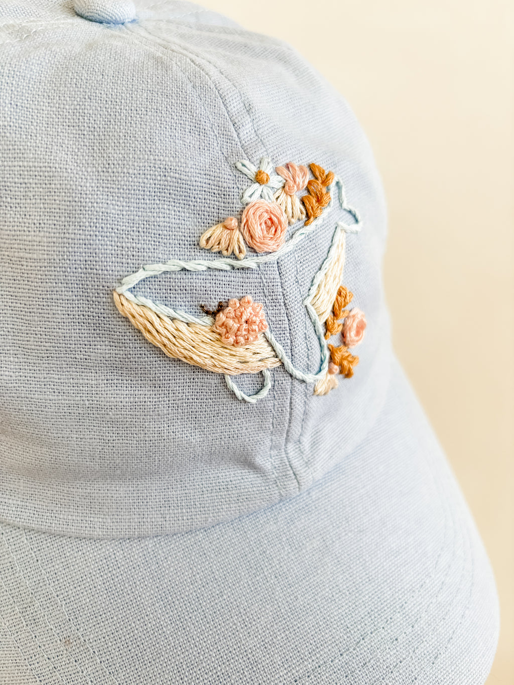 Whale Song Hat (Soft Blue, Cotton-Linen Blend)