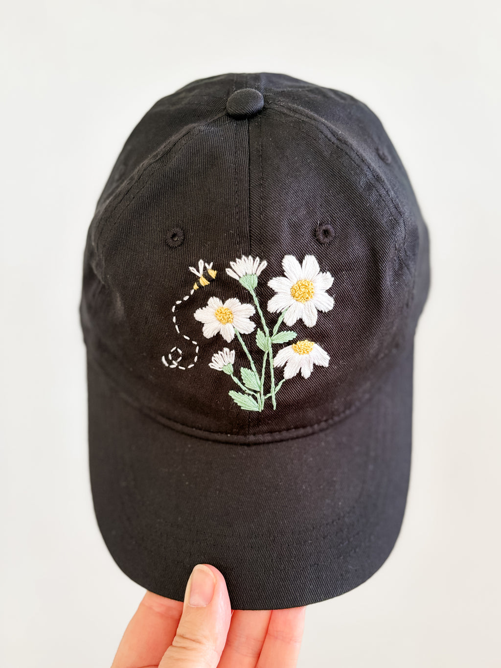 Daisy Days Hat (Black, 100% Cotton)