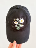 Daisy Days Hat (Black, 100% Cotton)