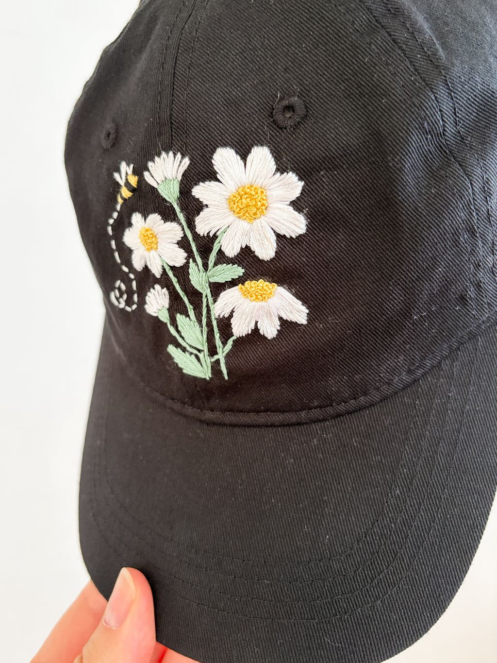 Daisy Days Hat (Black, 100% Cotton)