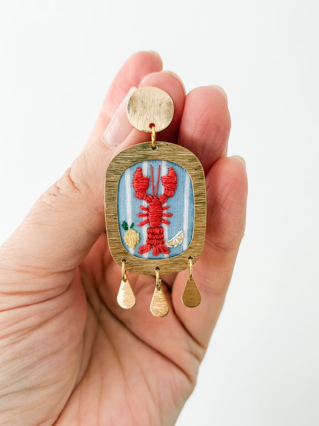 Mediterranean Summer Lobster Earrings