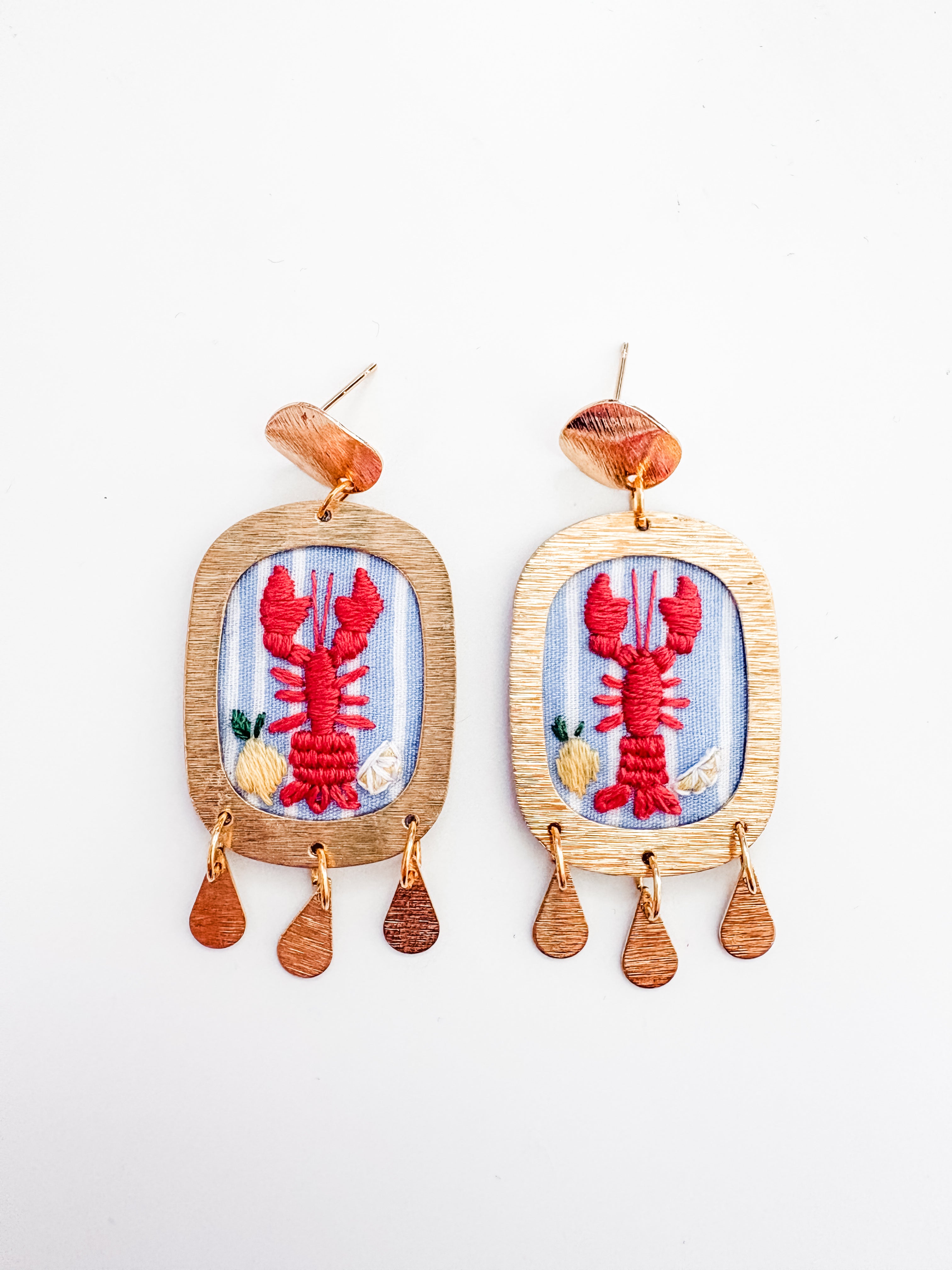 Mediterranean Summer Lobster Earrings