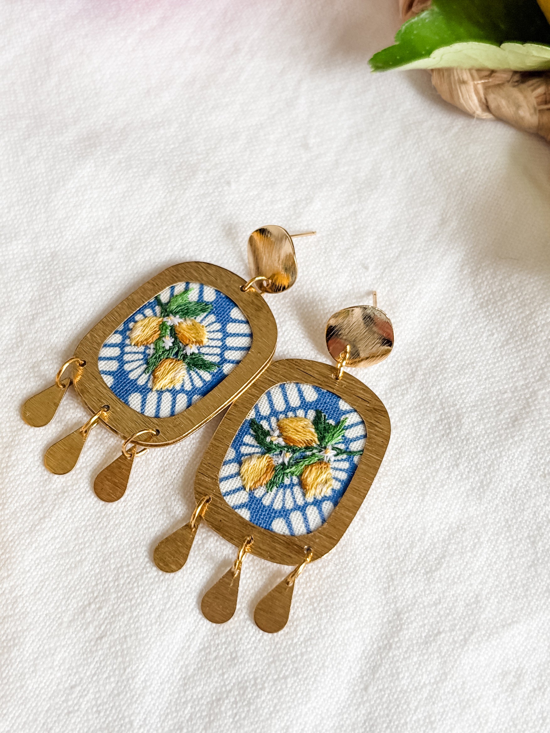 Mediterranean Summer Lemon Earrings