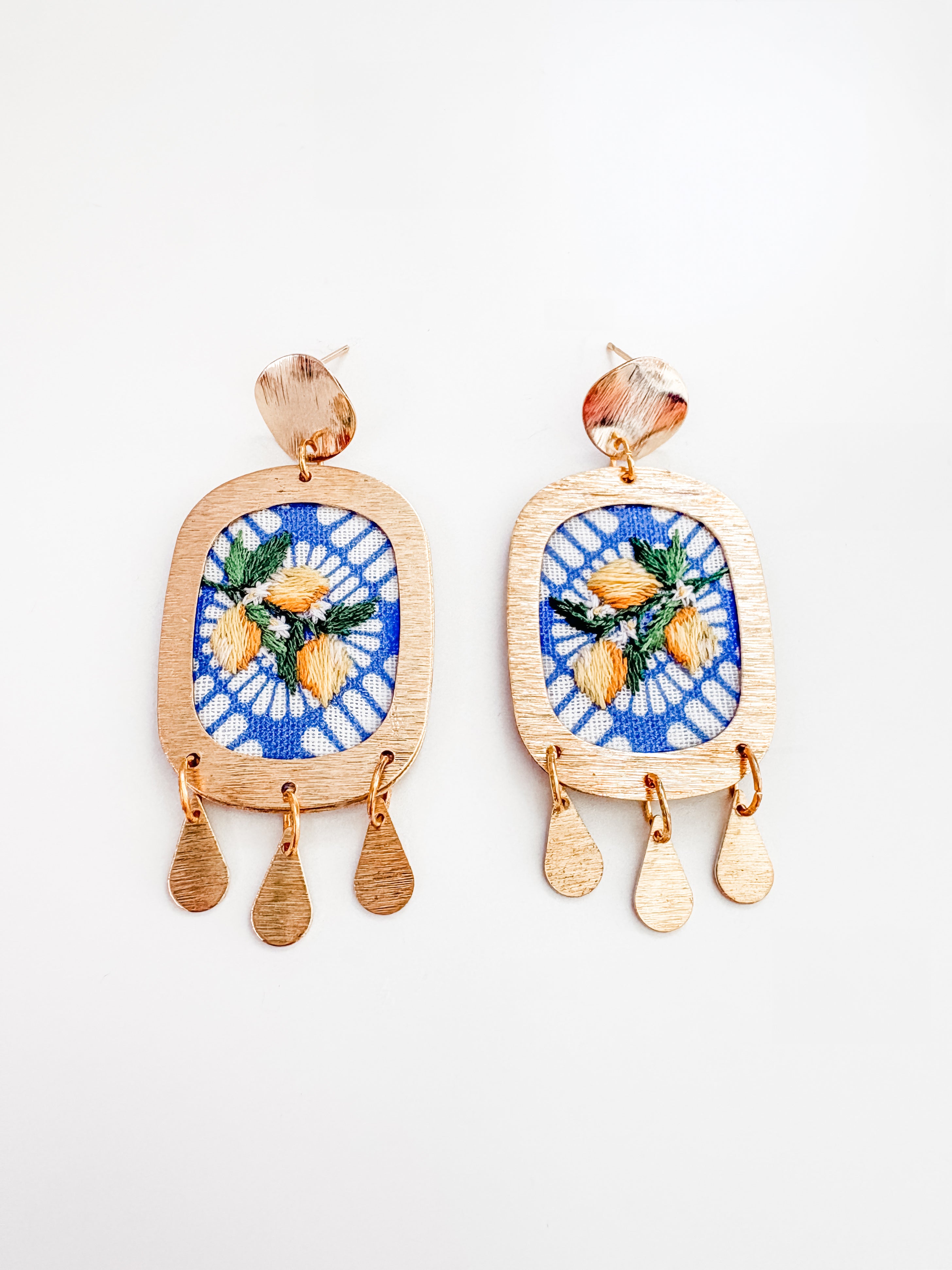 Mediterranean Summer Lemon Earrings