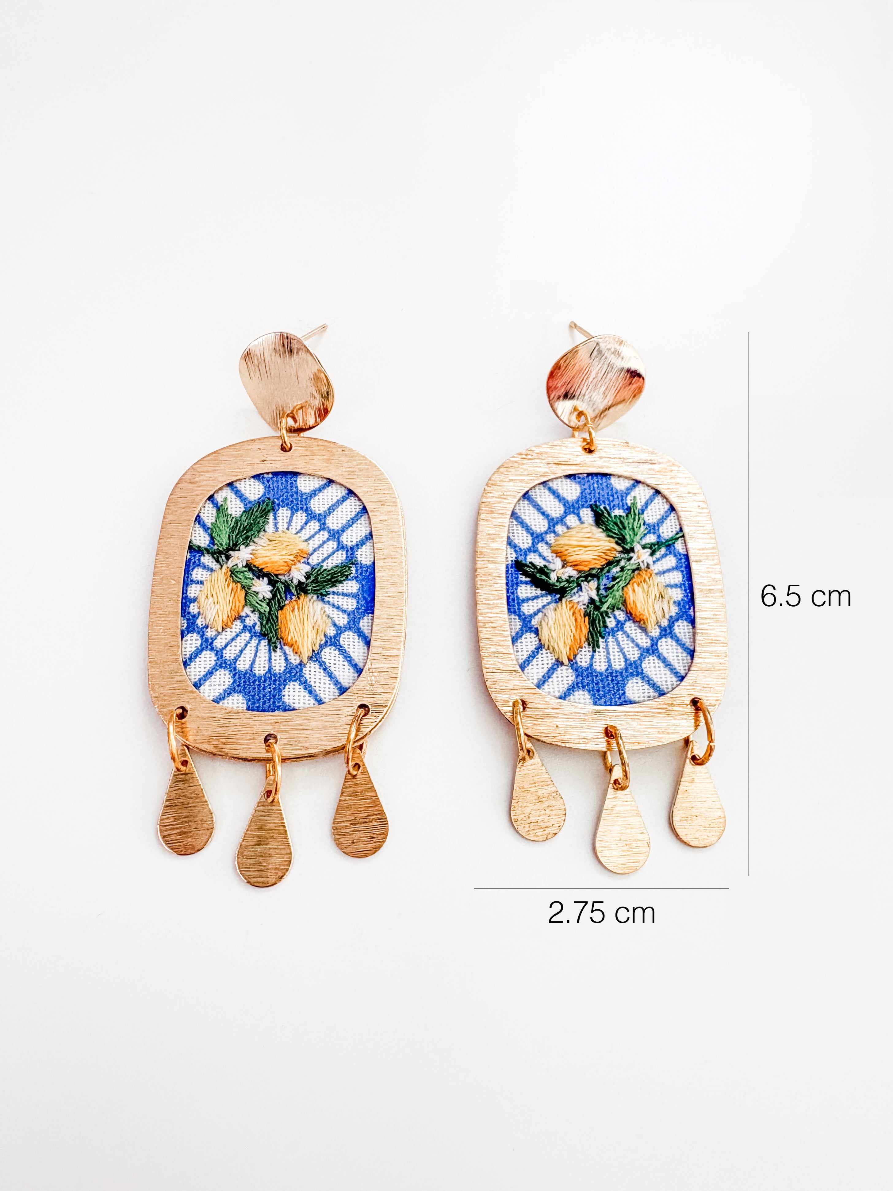 Mediterranean Summer Lemon Earrings