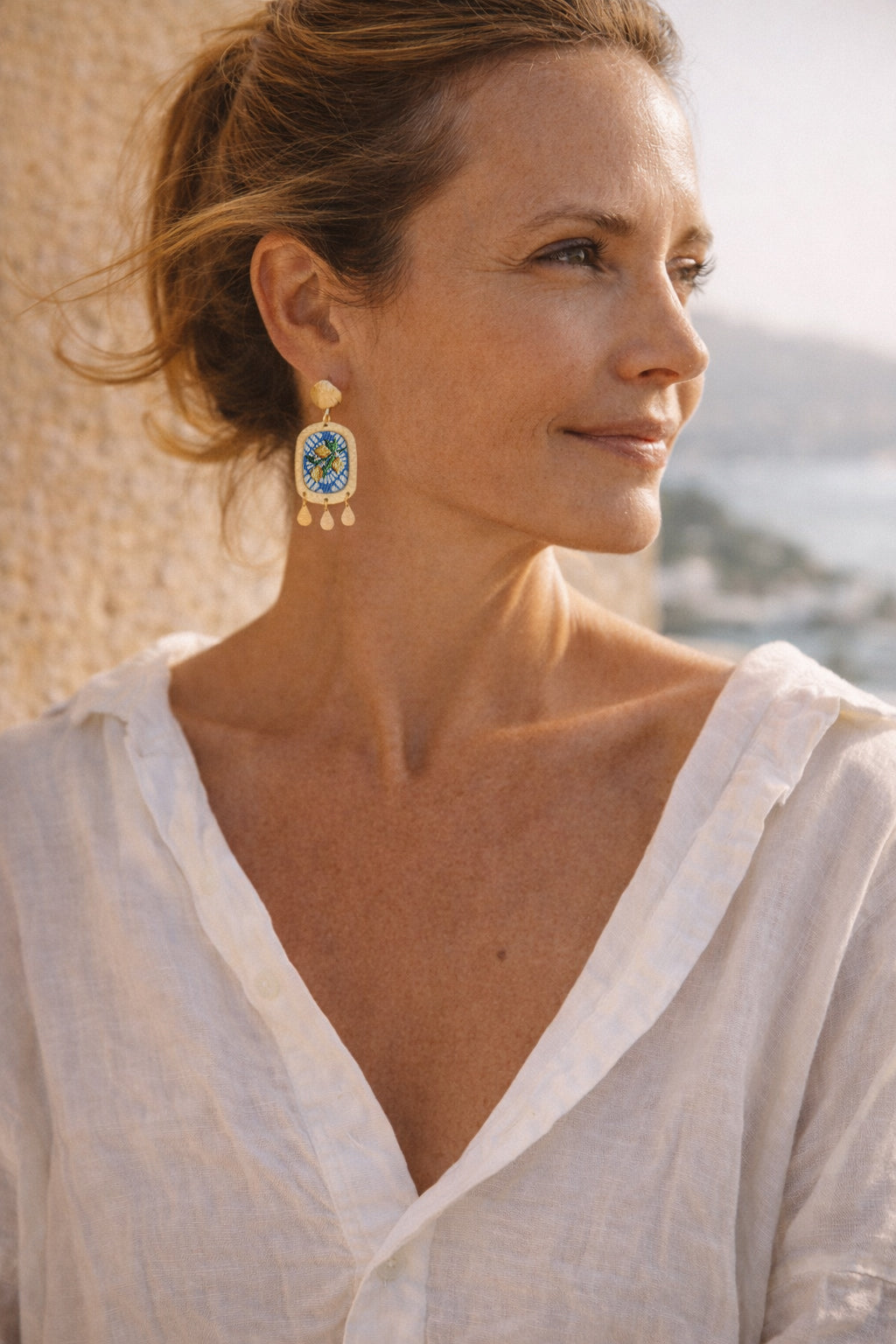 Mediterranean Summer Lemon Earrings