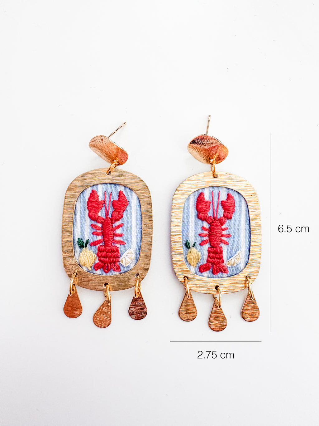 Mediterranean Summer Lobster Earrings
