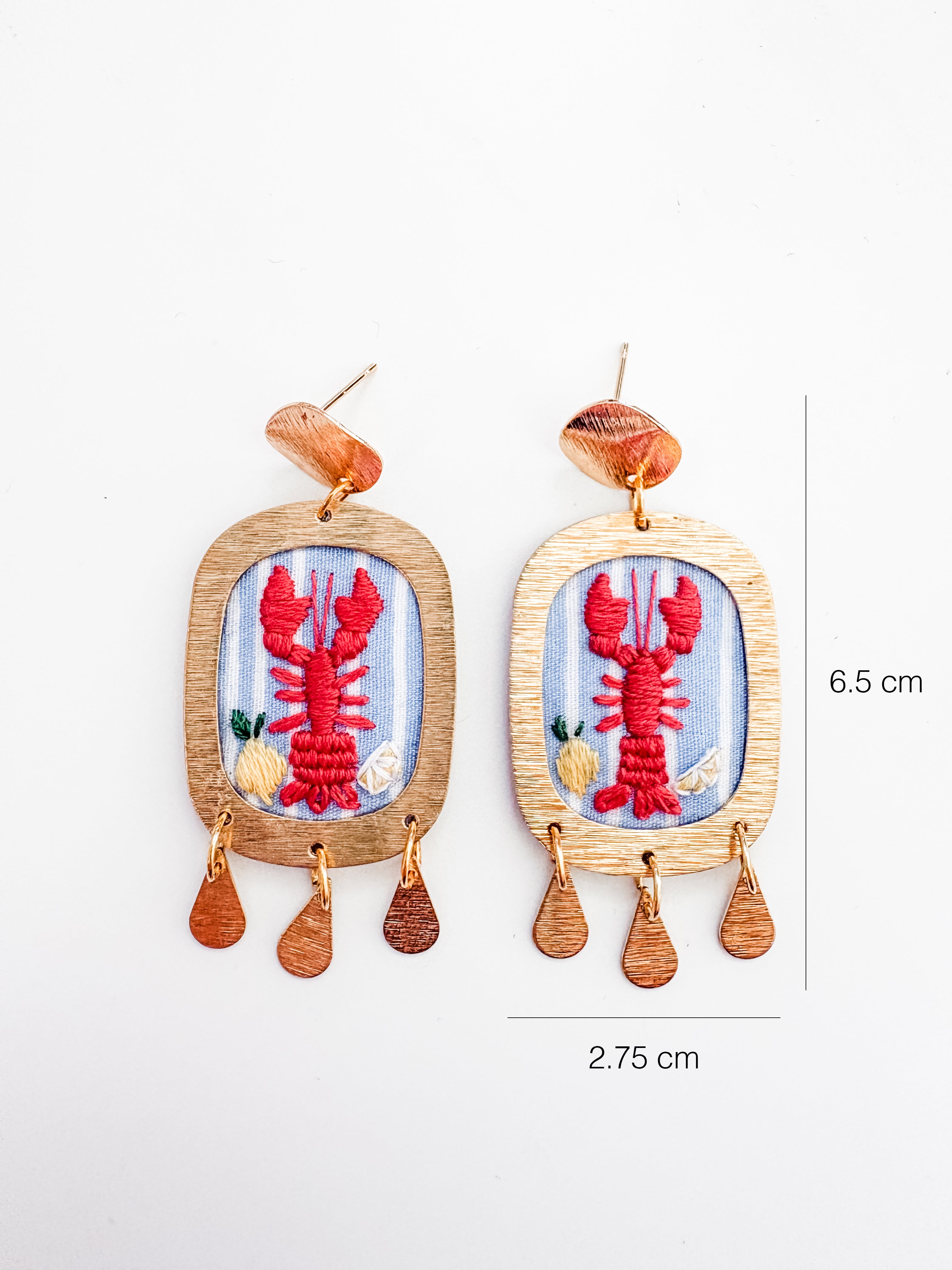 Mediterranean Summer Lobster Earrings