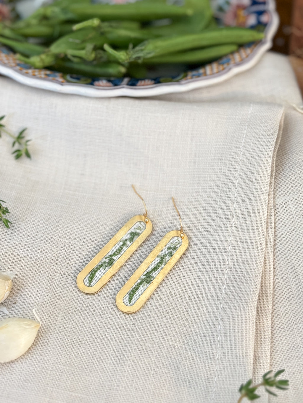 Snow Peas Earrings