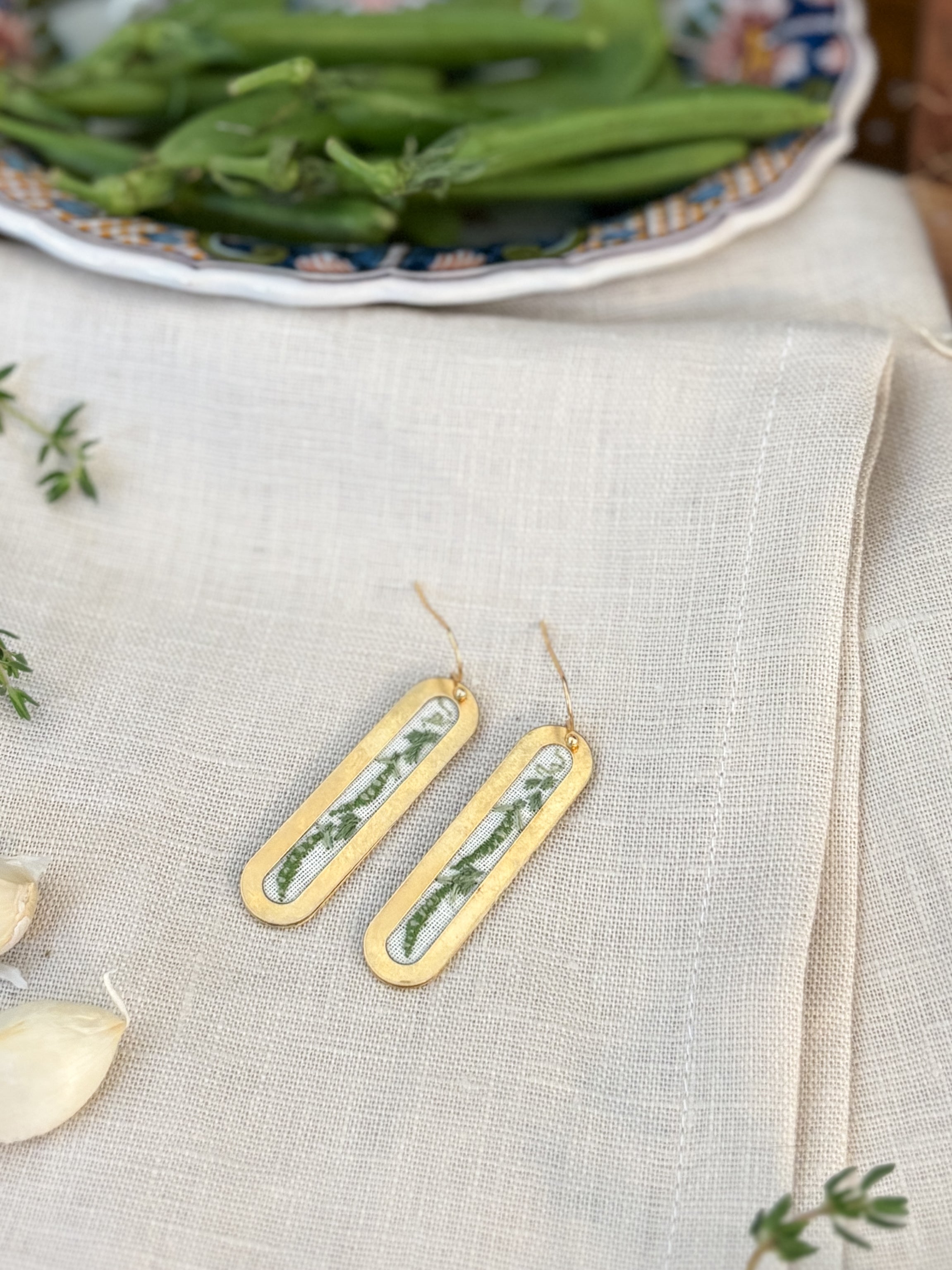Snow Peas Earrings