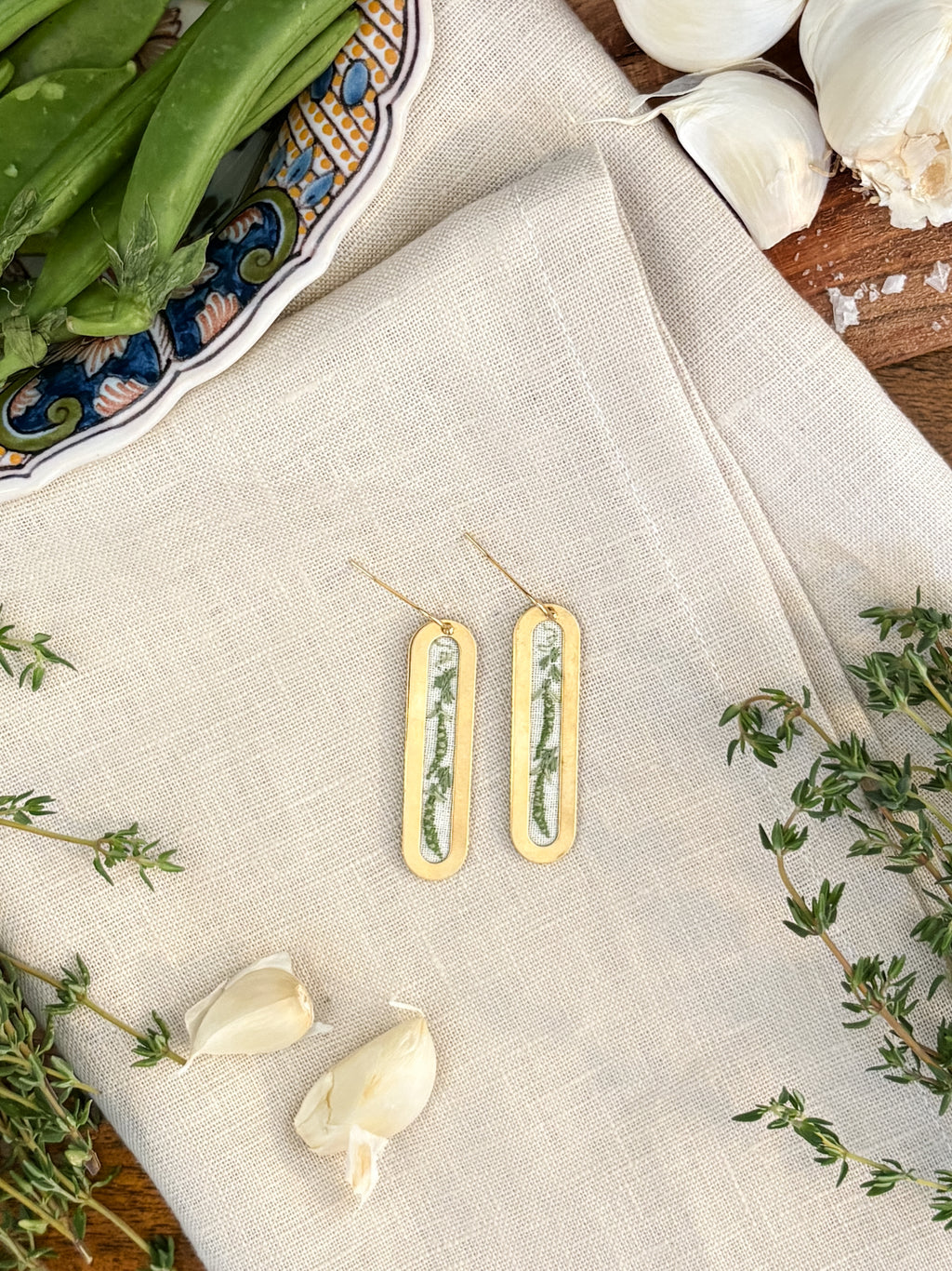 Snow Peas Earrings
